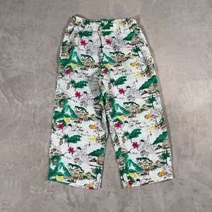 Cynthia Rowley Women's Pants 100% Linen Lightweight Flowy Travel M White/Multi